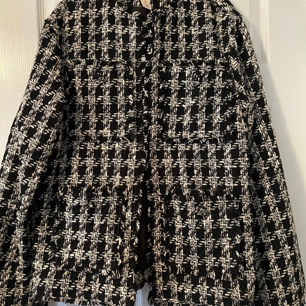 H&M Black and White Checkered Blazer